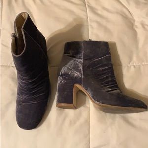 Zara Grey Velvet Booties (FINAL)